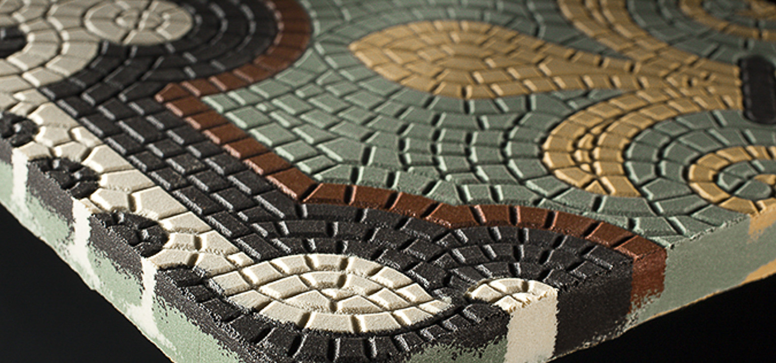 RELIEFIERTE MEHRFARBIGES STEINZEUGFLIESEN